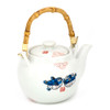 White Porcelain Teapot with Strainer & Wooden Handle 42 Oz - Fugu