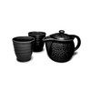 Textured 3pc Tea Set, Black