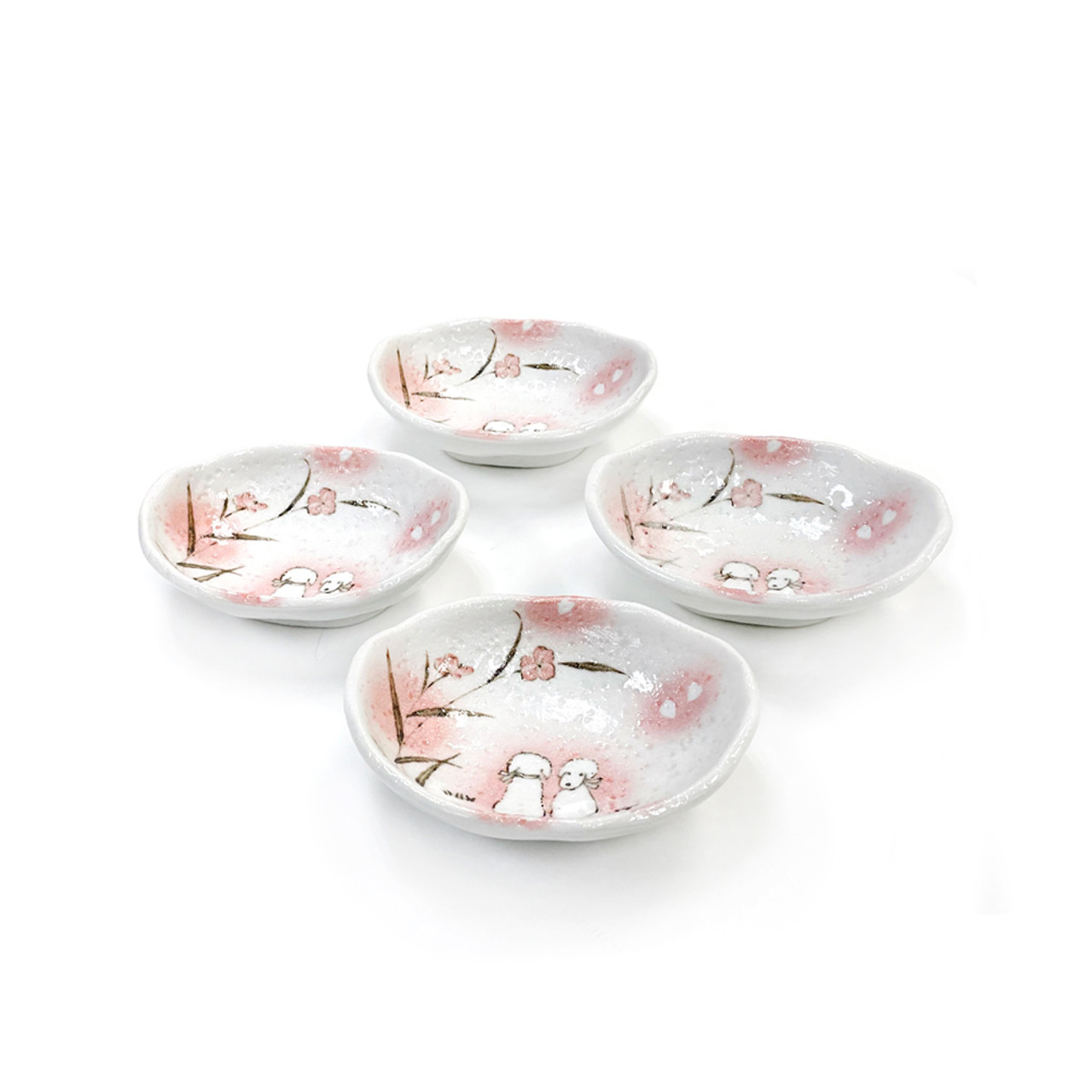 Kafuh Pink Sakura Square Bowls 4pc Set - Merae