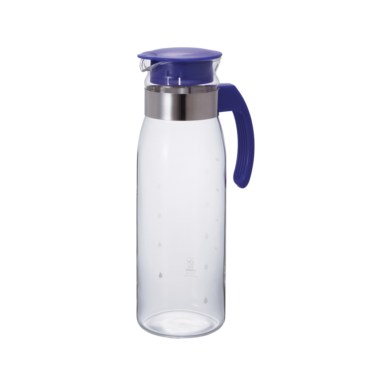 Glass Pitcher with Stainless Steel Lid / Water Carafe with Handle