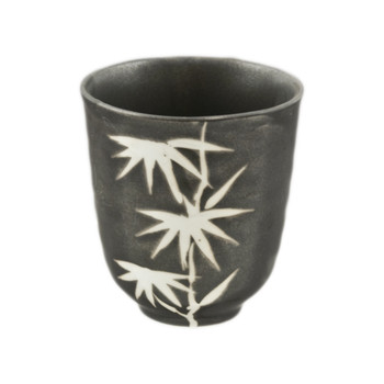 Bamboo Print Tea Cup 3.25"H, Black/White