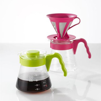 Hario V60 Coffee Server 700ml, Green/Pink/Black