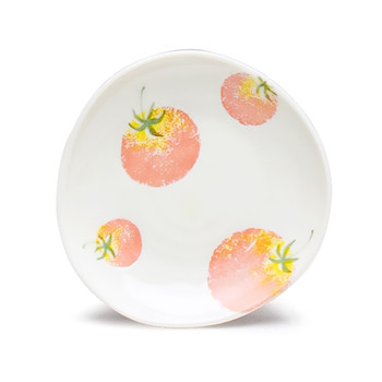 Tomato Porcelain Plate 4-3/4" Irregular White, Set of 4