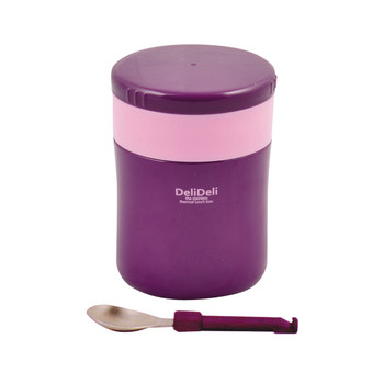 DeliDeli Vacuum Insulated Food Jar with Spoon - Purple