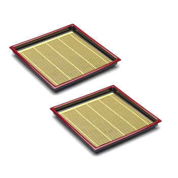Square Soba Plate Plastic Lacquer 7.5" - 2pc Set, Black/Red