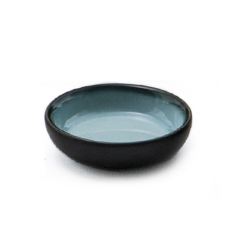 JX Blue Gradient Black Round Sauce Plate - Set of 5