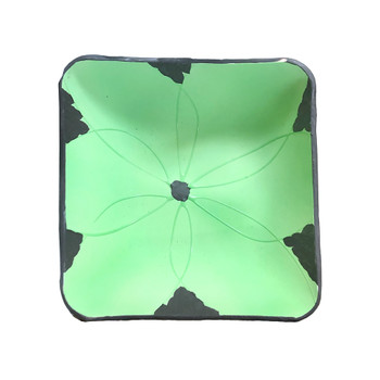 Seafoam Green Flower Square Medium Bowl Set of 4, 5.25"x2"H