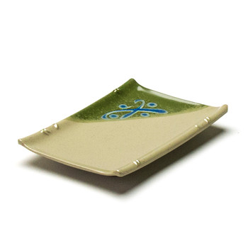 Melamine Rectangle Sushi Plate, 12pc, 6-1/2"x4-1/2" (Green)