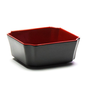 Melamine Side Dish Bowl, 12pc, 4-6/8"x2-1/2"H (Black/Red)