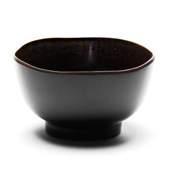Melamine Petal Soup Bowl, 12pc, 4-5/8"Dx2-1/2"H  (Black/Brown)