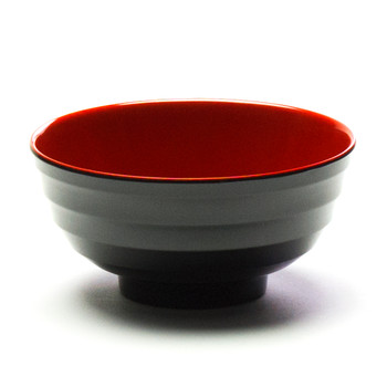 Melamine Udon Bowl, 6pc, 7"D (Black/Red)