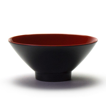 Melamine Rice Bowl, 12pc, 4-5/8"D (Black/Red)