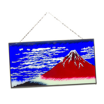 Red Fuji Art Glass Suncatcher
