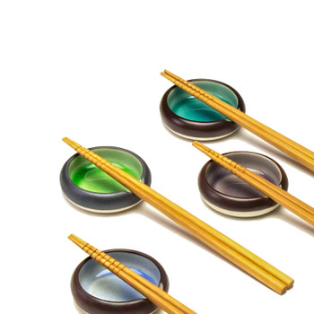 Crackle Sauce Dish Rest & Chopsticks Set