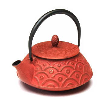 Rikyu Wave Cast Iron Teapot - Red