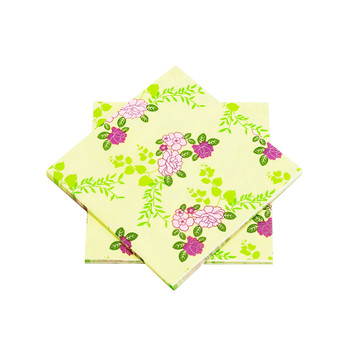 Purple and Yellow Floral Paper Napkins 6.5" - 10 sheets