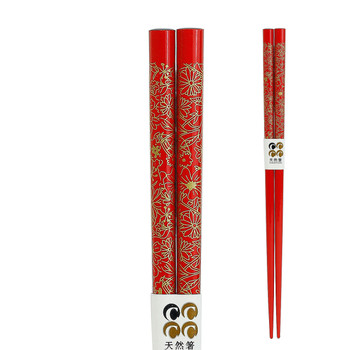 Red Gold Foil Blossom Chopsticks 2pc Set