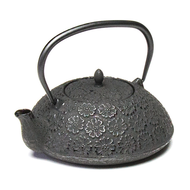 Rikyu Iron Teapot Flower Pad - Black 24oz