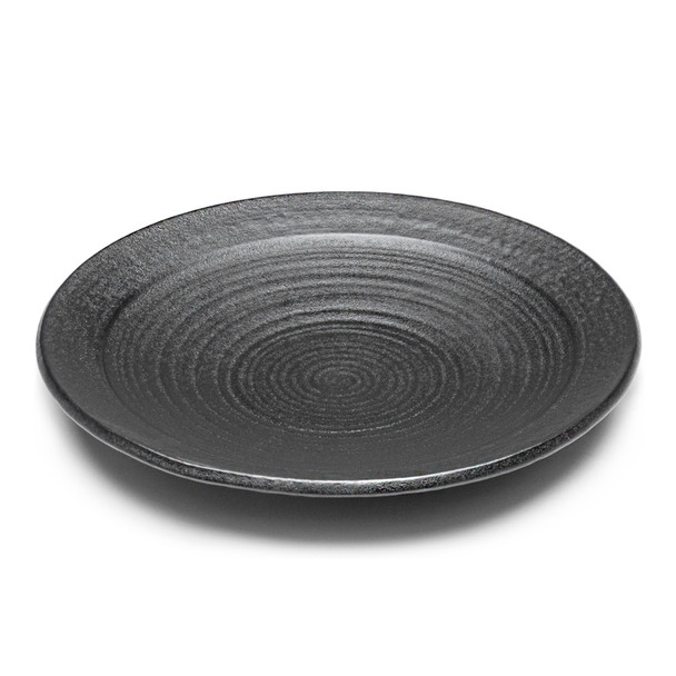 JX Black Round Dinner Plate 10"D - Set of 5