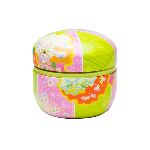 Pink & Green Japanese Tea Canister 3"x3"H