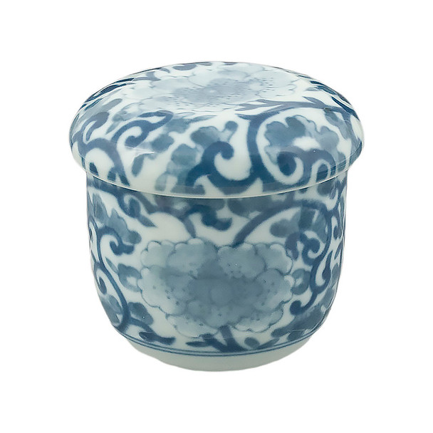 Chawanmushi Bowl, Set of 3  - Blue Karakusa