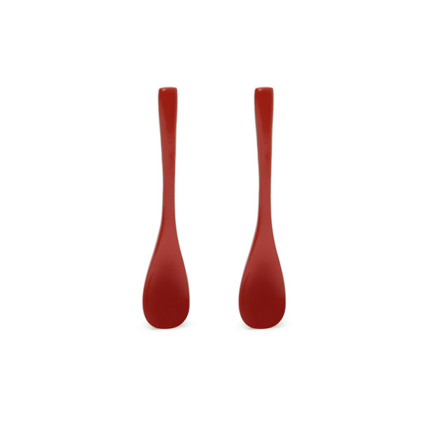 Red Plastic Condiment Spoon, 2pc Set