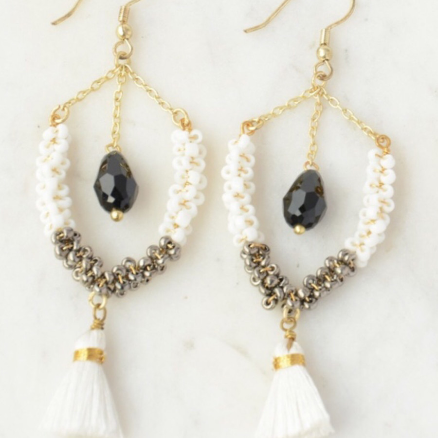 Multi-Textured Tassel Earrings