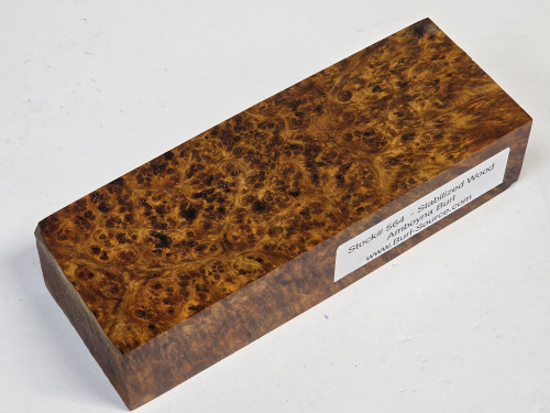 #564 Amboyna Burl Stabilized Block - Size 5&3/4" long x 2" wide x 1&1/4" thick