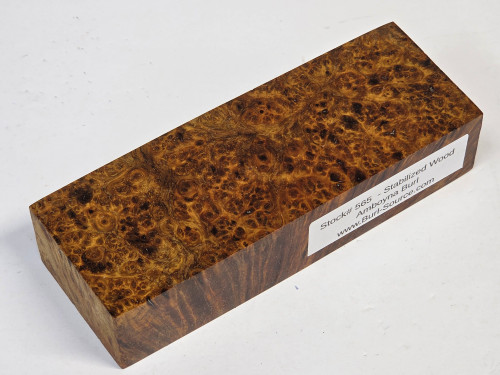 #565 Amboyna Burl Stabilized Block - Size 5&3/4" long x 2" wide x 1&1/4" thick