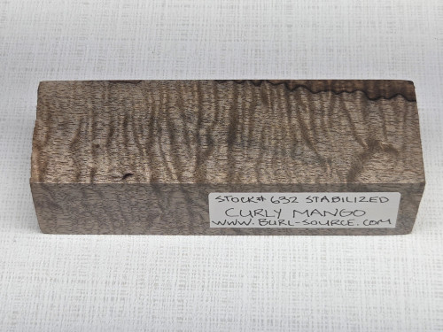 #632 Curly Mango Stabilized Block - Size 5&1/4" long x 1&3/4" wide x 1&1/8" thick