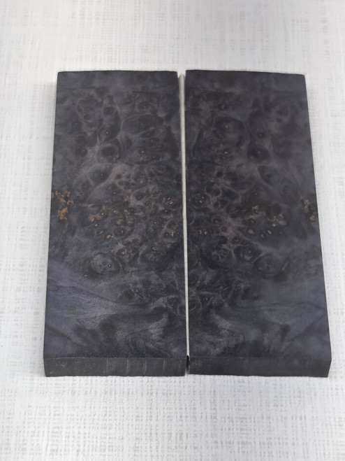 #646 Dyed Maple Burl Stabilized Scales - Size 5&1/8" long x 1&3/4" wide x 3/8" thick each piece