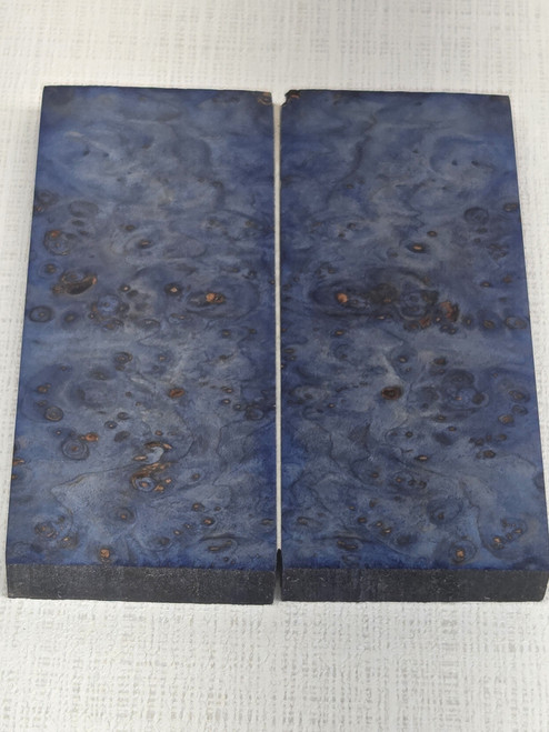 #647 Dyed Maple Burl Stabilized Scales - Size 5" long x 1&7/8" wide x 3/8" thick each piece