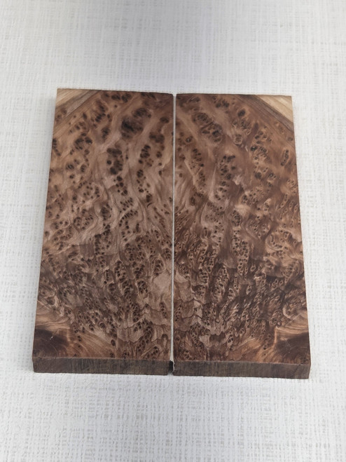 #652 Redwood Burl Stabilized Scales - Size 5&1/4" long x 1&7/8" wide x 5/16" thick each piece