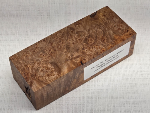 #711 Untreated Block Maple Burl - Size 5&3/8" long x 2&1/8" wide x 1&5/8" thick
