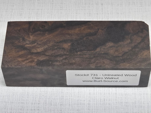 #731 Untreated Claro Walnut - Size 5&1/4" long x 2&1/8" wide x 1&1/4" thick