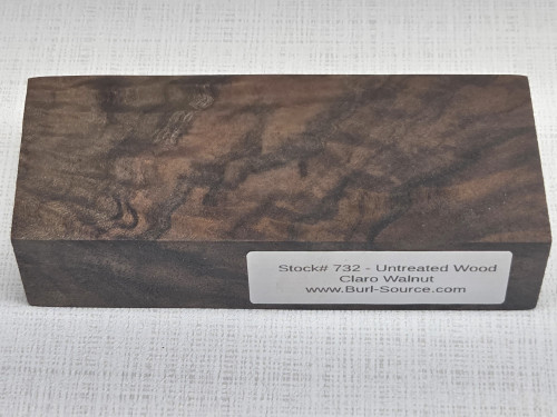 #732 Untreated Claro Walnut - Size 5&1/4" long x 2&1/8" wide x 1&1/4" thick