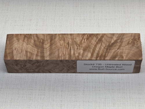 #735 Untreated Block Maple Burl - Size 6&1/4" long x 1&1/2" wide x 1&1/8" thick