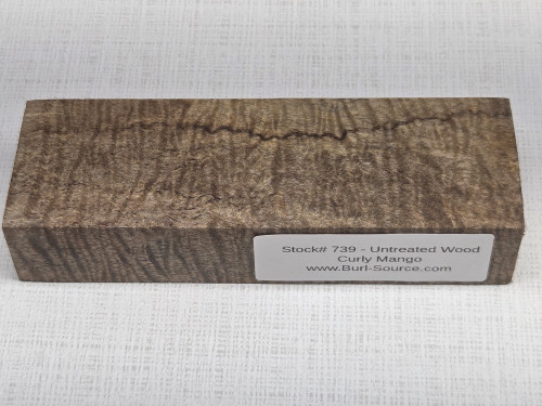 #739 Untreated Block Curly Mango - Size 5&5/8" long x 1&3/4" wide x 1&1/8" thick