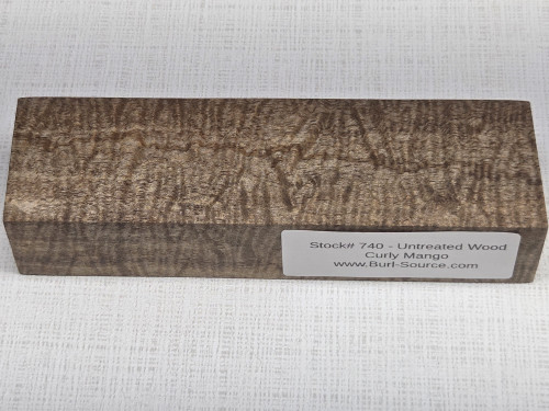 #740 Untreated Block Curly Mango - Size 6" long x 1&3/4" wide x 1&1/8" thick
