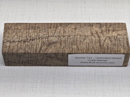 #741 Untreated Block Curly Mango - Size 6" long x 1&3/4" wide x 1&1/8" thick