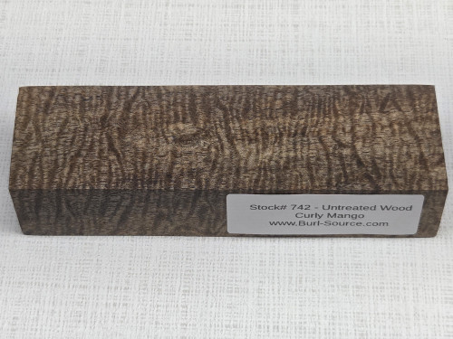 #742 Untreated Block Curly Mango - Size 5&3/4" long x 1&3/4" wide x 1&1/8" thick