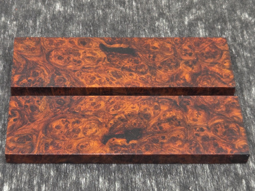 #S128 Amboyna Burl Stabilized Scales - Size 5&3/4" long x 1&3/4" wide x 3/8" thick each piece