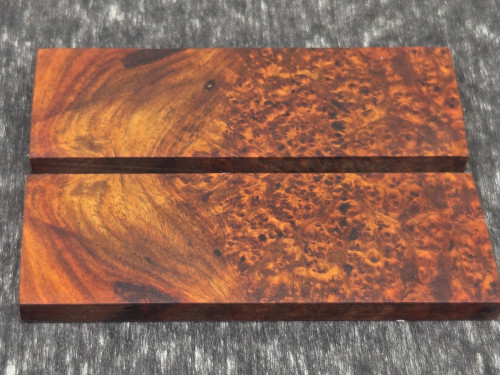 #S132 Amboyna Burl Stabilized Scales - Size 5&3/4" long x 2" wide x 3/8" thick each piece