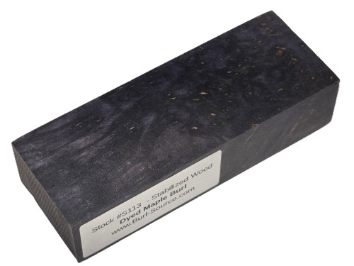#S113 Dyed Maple Burl Stabilized Block - Size 5&1/8" long x 1&7/8" wide x 1&1/8" thick