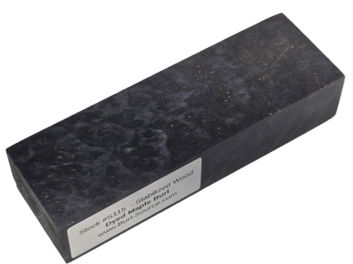#S115 Dyed Maple Burl Stabilized Block - Size 5&3/4" long x 1&7/8" wide x 1&3/16" thick