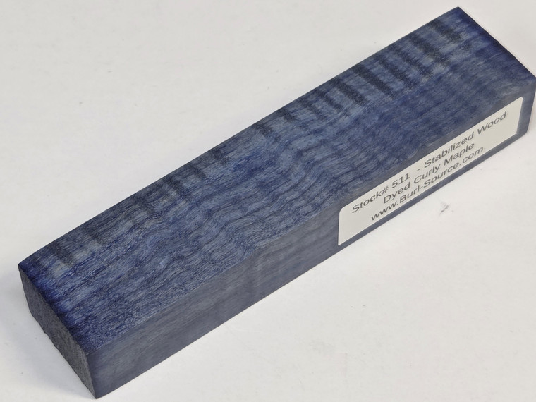 #511 Stabilized Dyed Curly Maple - 6"x1&3/8"x1"