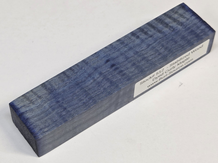 #512 Stabilized Dyed Curly Maple - 5&7/8"x1&3/8"x1"