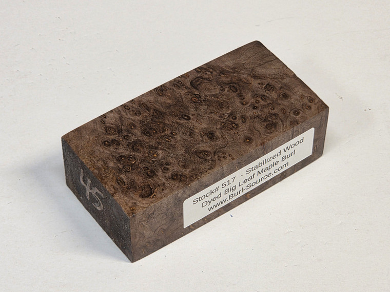 #517 - Stabilized Dyed Maple Burl - 3&7/8"x2"x1&3/16"