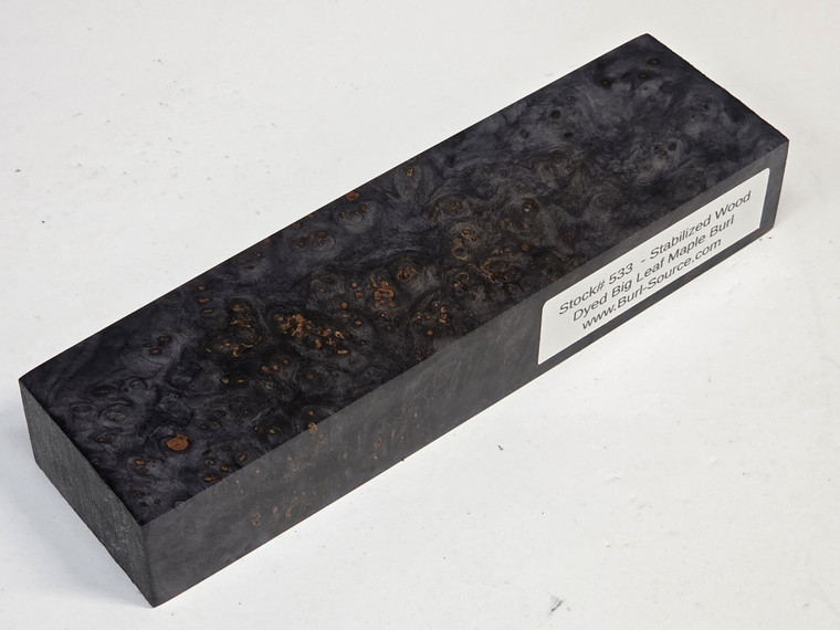 #533 - Stabilized Dyed Maple Burl - 6&3/4"x1&7/8"x1&1/8"