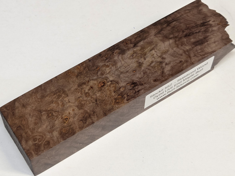 #552 Stabilized Live End Dyed Maple Burl - 7&1/2"x1&7/8"x1&1/8"